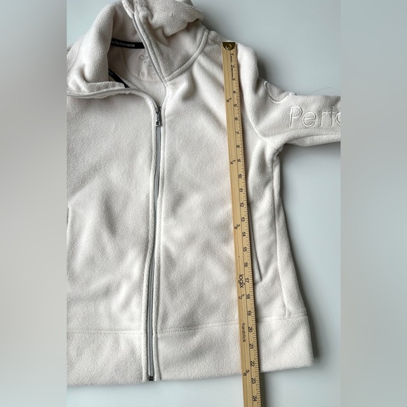Calvin Klein Ivory Cream Performance Fleece Zip Up Embroidered Jacket Women’s XS - Picture 5 of 7